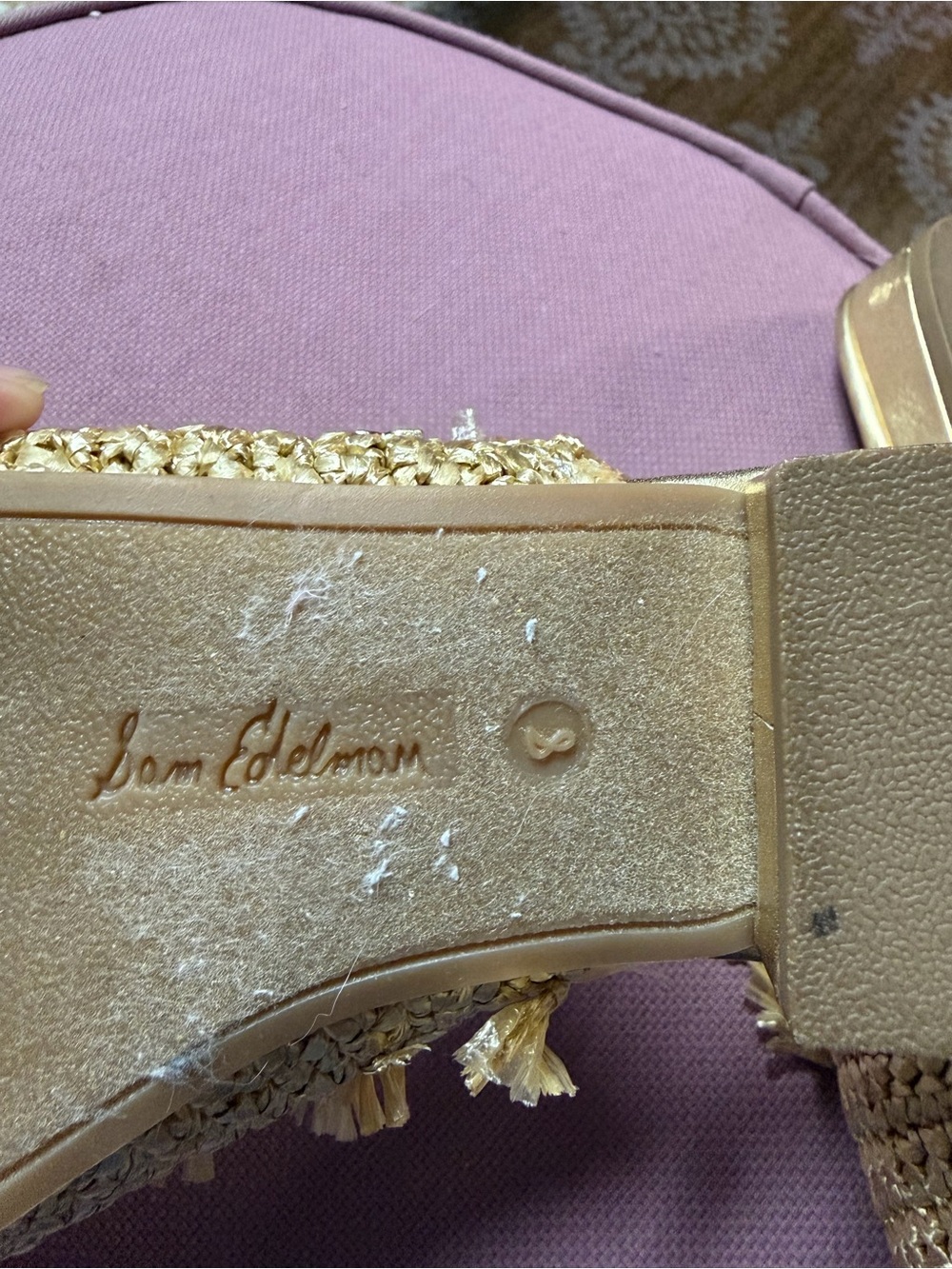 Sam Edelman Gold Raffia Fringe Mules - Picture 4 of 5